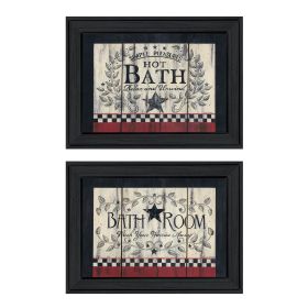 "Hot Bath" 2-Piece Vignette by Linda Spivey, Black Frame