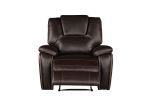 Hong Kong Power Reclining Chair made with Faux Leather in Brown