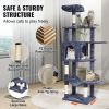 VEVOR Cat Tree 60.6" Cat Tower with Cat Condo Sisal Scratching Post Dark Grey