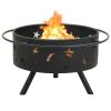 Fire Pit with Poker 29.9" XXL Steel