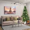 Framed Canvas Wall Art Decor Painting For Chrismas, Lighted Pine Tree at Night Chrismas Gift Painting For Chrismas Gift