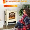 HOMCOM 18" Electric Fireplace Heater, Freestanding Fire Place Stove with Realistic LED Flames and Logs, Overheating Protection, 750W/1500W