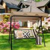 3-person garden swing Brown