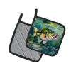 Largemouth Bass Pair of Pot Holders Kitchen Heat Resistant Pot Holders Sets Oven Hot Pads for Cooking Baking BBQ, 7 1/2 x 7 1/2