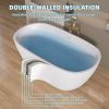 55 Inch Acrylic Freestanding Bathtub Contemporary Soaking White Tub with Overflow and Pop-up Drain Matte White