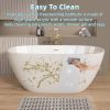 55 Inch Acrylic Freestanding Bathtub Contemporary Soaking White Tub with Overflow and Pop-up Drain Matte White