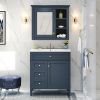 30'' Bathroom Vanity with Top Sink, Modern Bathroom Storage Cabinet with 2 Drawers and a Tipout Drawer, Freestanding Vanity Set with Mirror Cabinet