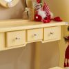 FCH Kids Vanity Set with Mirror and Lights and Stool, 5 Storage Drawers