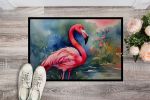 Flamingo Doormat Front Door Mat Indoor Outdoor Rugs for Entryway, Non Slip Washable Low Pile, 24H X 36W